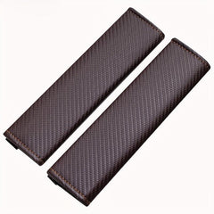 2pcs Carbon Fiber Seat Belt Covers Adults Kids PU Leather Shoulder Pad