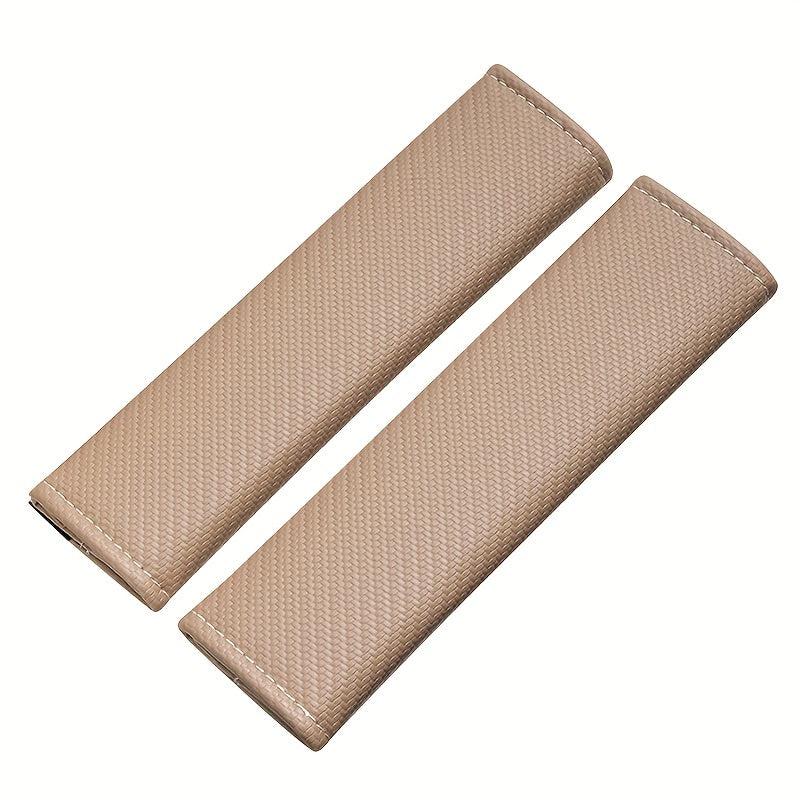 2pcs Carbon Fiber Seat Belt Covers Adults Kids PU Leather Shoulder Pad