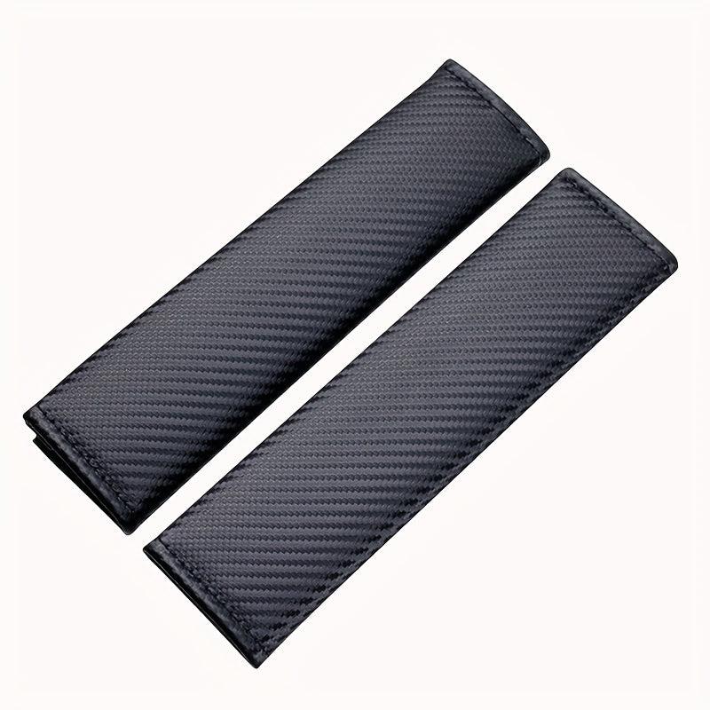 2pcs Carbon Fiber Seat Belt Covers Adults Kids PU Leather Shoulder Pad