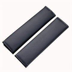 2pcs Carbon Fiber Seat Belt Covers Adults Kids PU Leather Shoulder Pad