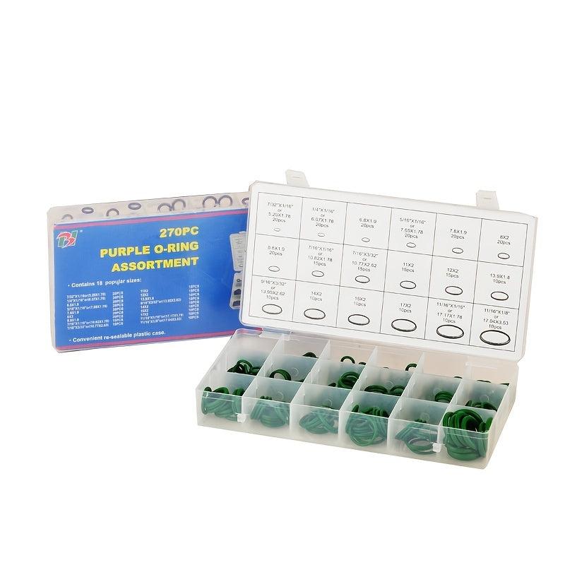 270 Pcs O Ring Assortment Kit Green Seal Rings Set
