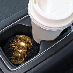 2pcs Golden Skull Car Cup Holder Coasters