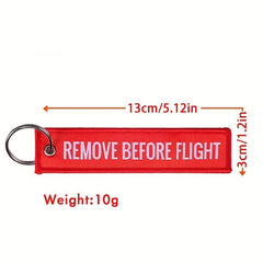 3pcs Set Aviation Remove Before Flight Memorial Key Embroidery Pendant Keychain