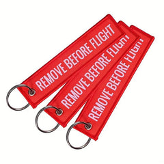 3pcs Set Aviation Remove Before Flight Memorial Key Embroidery Pendant Keychain