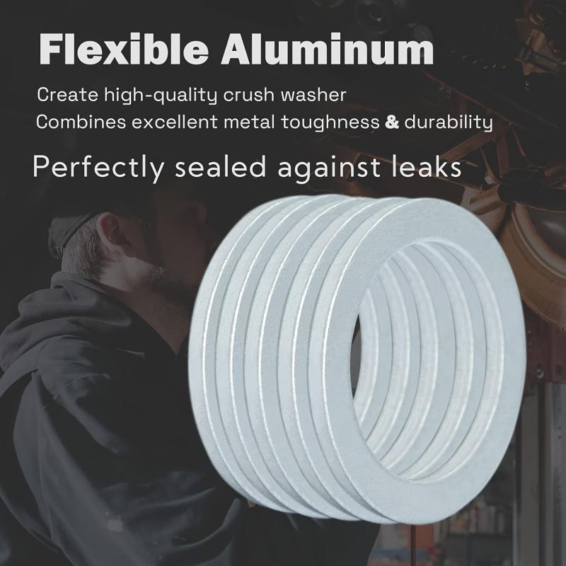 50pcs M16x22x2mm Auto Drain Plug Gaskets Crush Washers Aluminum Flat Washers