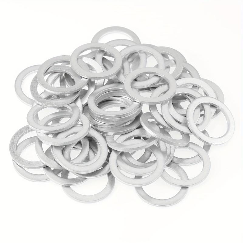 50pcs M16x22x2mm Auto Drain Plug Gaskets Crush Washers Aluminum Flat Washers