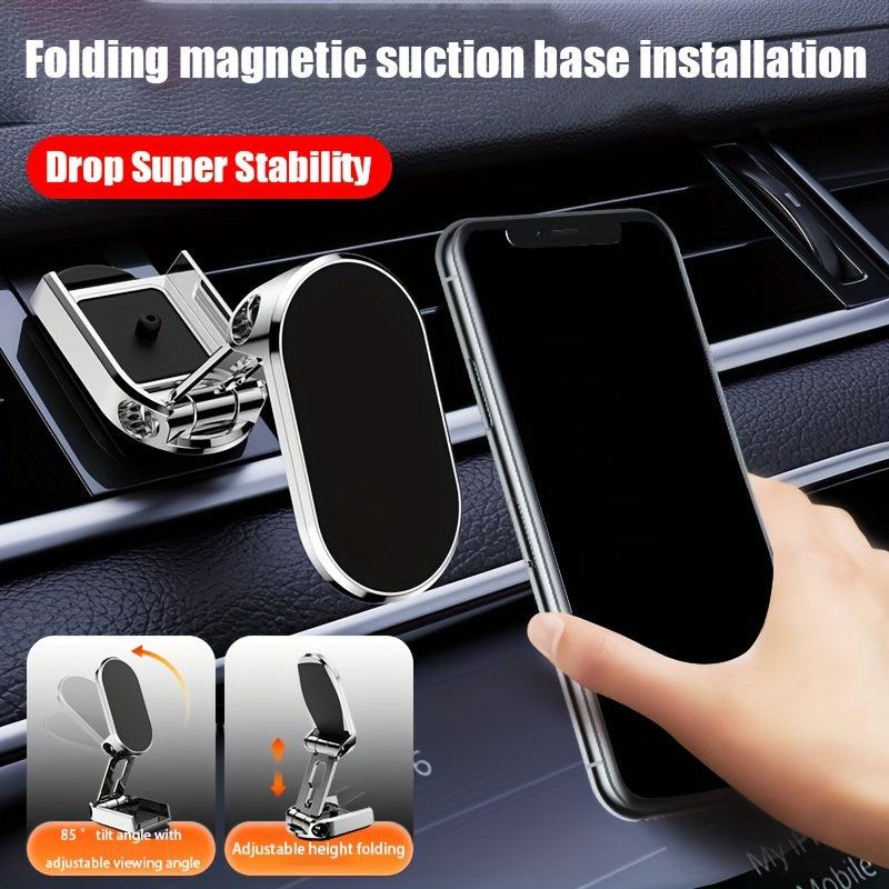 360 Rotatable Car Magnetic Phone Mount Foldable Secure Holder