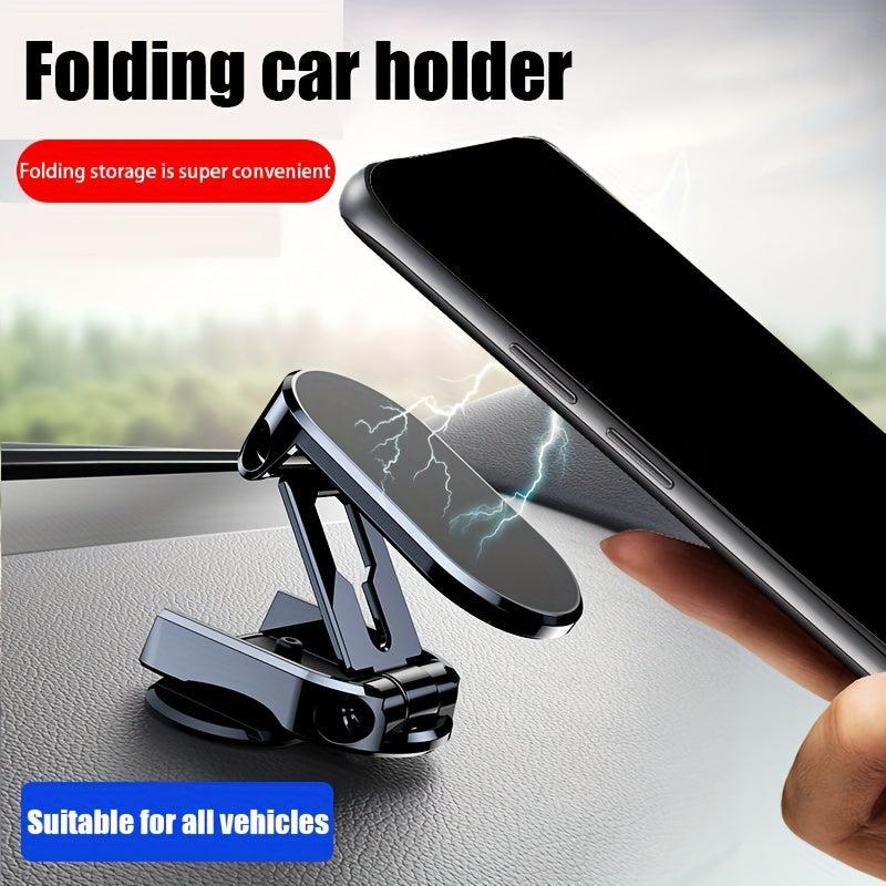 360 Rotatable Car Magnetic Phone Mount Foldable Secure Holder
