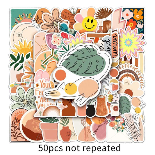 50Pcs Bohemian Style Stickers for Car Laptop Water Bottle