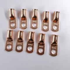 10Pcs 4AWG 5/16 Copper Ring Terminal Lugs Set
