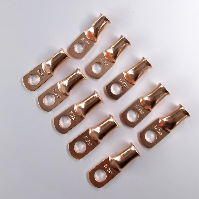 10Pcs 4AWG 5/16 Copper Ring Terminal Lugs Set