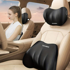 3D Car Headrest Lumbar Pillow Set High Rebound Memory Foam Car Neck Pillow Waist
