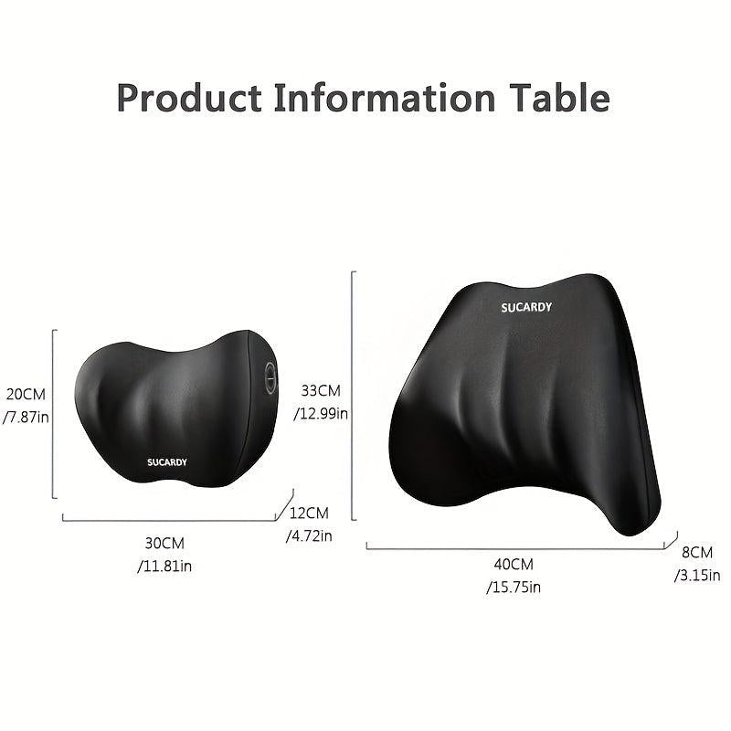 3D Car Headrest Lumbar Pillow Set High Rebound Memory Foam Car Neck Pillow Waist