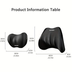 3D Car Headrest Lumbar Pillow Set High Rebound Memory Foam Car Neck Pillow Waist