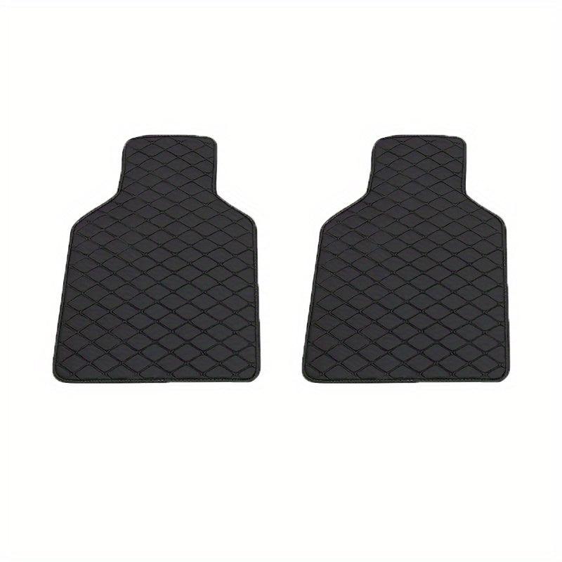 2pcs Car Floor Mats Universal Waterproof Full Set Auto Rugs Leather Interior