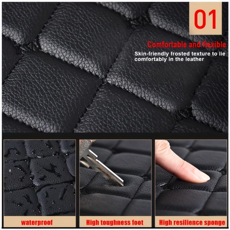 2pcs Car Floor Mats Universal Waterproof Full Set Auto Rugs Leather Interior