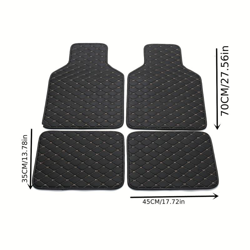 2pcs Car Floor Mats Universal Waterproof Full Set Auto Rugs Leather Interior