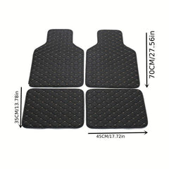 2pcs Car Floor Mats Universal Waterproof Full Set Auto Rugs Leather Interior