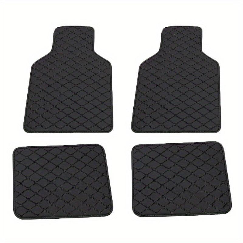 2pcs Car Floor Mats Universal Waterproof Full Set Auto Rugs Leather Interior
