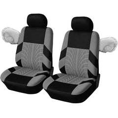 Polyester Front Pairs Gray Tan Red Car Seat Covers