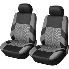 Polyester Front Pairs Gray Tan Red Car Seat Covers