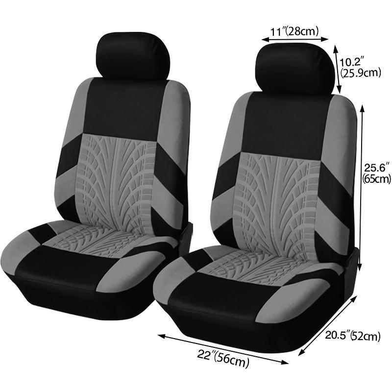 Polyester Front Pairs Gray Tan Red Car Seat Covers
