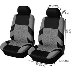 Polyester Front Pairs Gray Tan Red Car Seat Covers