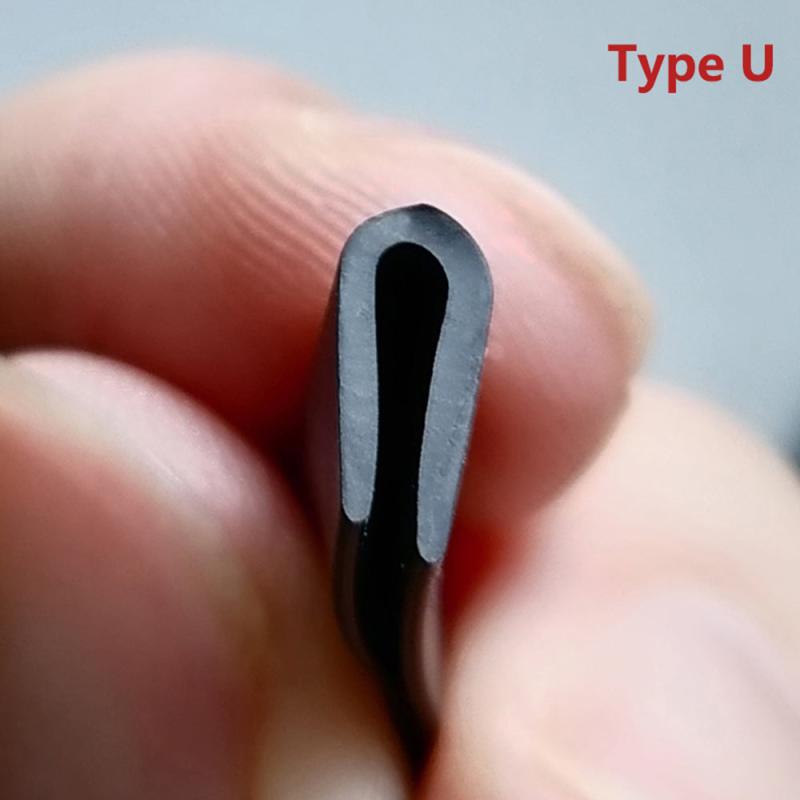 U Door Seal Strip Car Rubber Strip Anti Dust Car Soundproofing 1.8 Meters