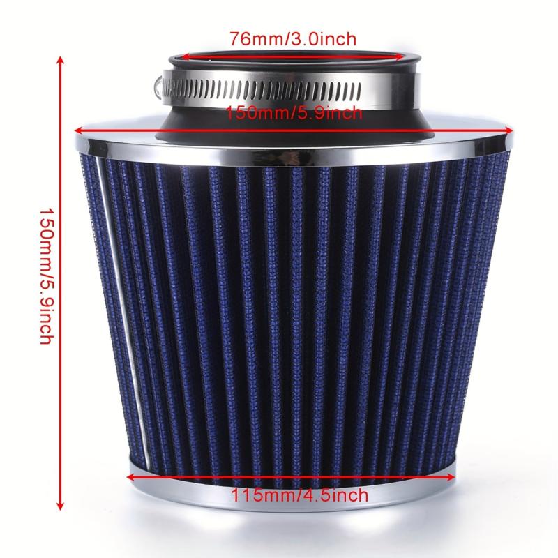 76MM 3inch High Flow Air Filter Universal Cold Air Intake Filters