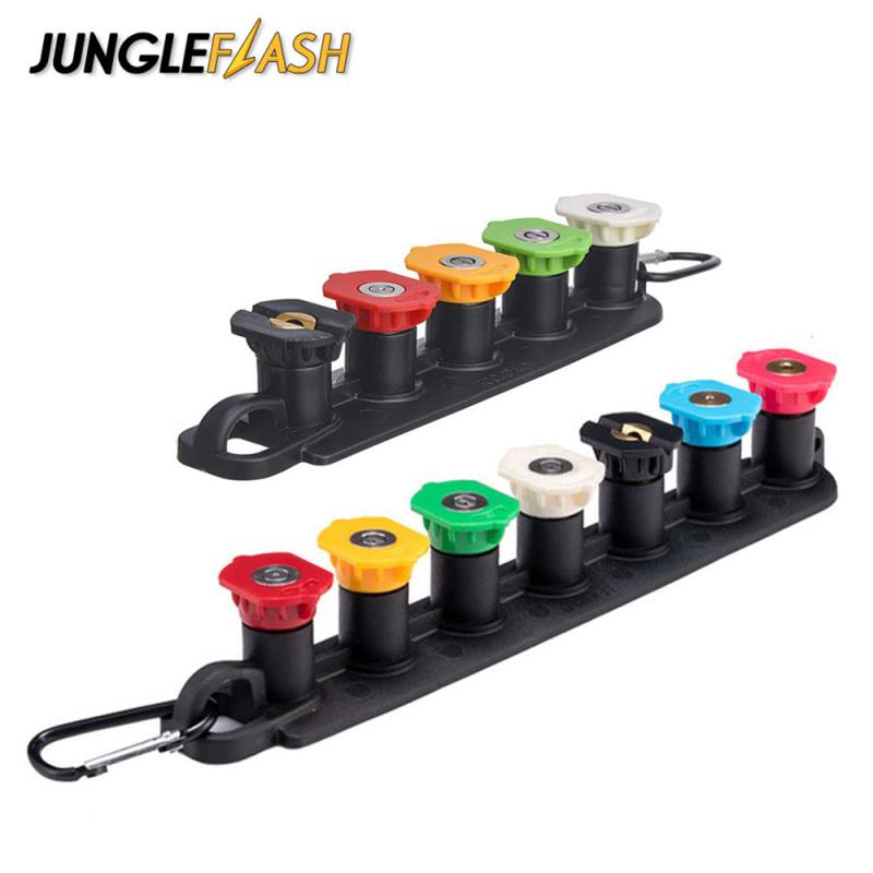 JUNGLEFLASH High Pressure Washer Tips Set 7 Nozzle Holder 4000 PSI
