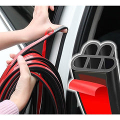 Car Door Weatherstrip Rubber Seal Strip 2 Layer Waterproof Noise Insulation