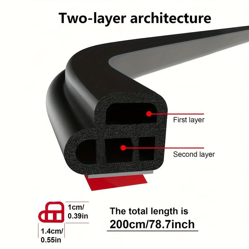 Auto Weather Strip Double Layer Self Adhesive Sound Insulation Sealing Strip