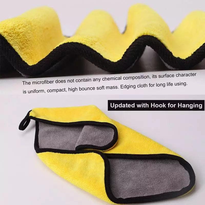 2pcs Car Cleaning Kit Microfiber Wheel Tire Rim Brush & Drying Cloth