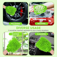 4pcs Microfiber Car Wash Gloves Cleaning Anti Scratch Car Tool