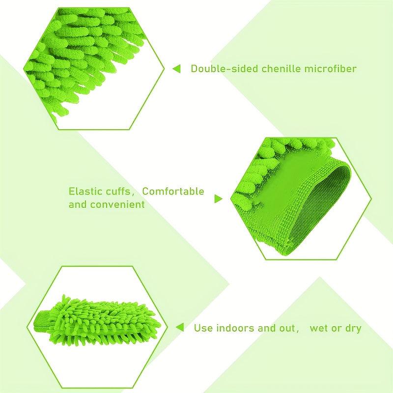 4pcs Microfiber Car Wash Gloves Cleaning Anti Scratch Car Tool