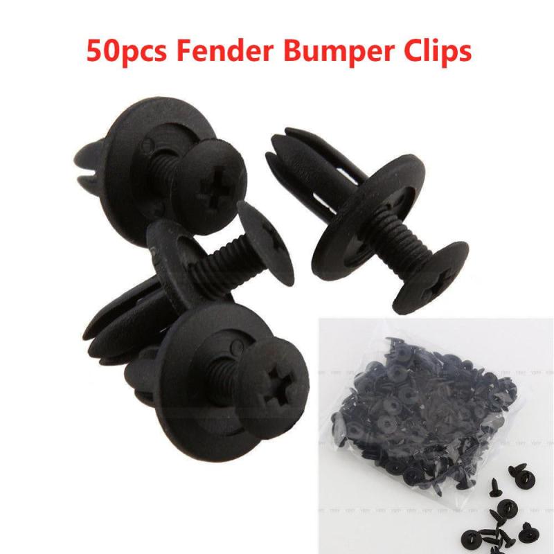 50pcs Car 6mm Hole Plastic Rivets Fastener Push Clip Auto Trim Retainer
