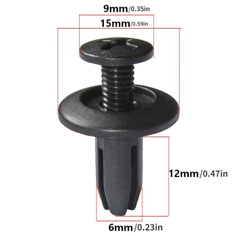 50pcs Car 6mm Hole Plastic Rivets Fastener Push Clip Auto Trim Retainer