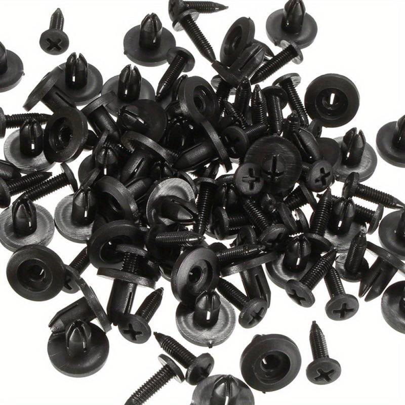 50pcs Car 6mm Hole Plastic Rivets Fastener Push Clip Auto Trim Retainer