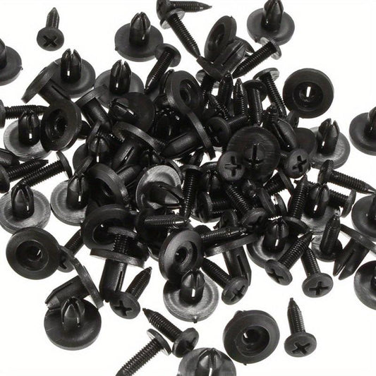 50pcs Car 6mm Hole Plastic Rivets Fastener Push Clip Auto Trim Retainer
