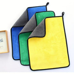 3pcs Microfiber Towels Dual Sided Car Washing Towels 40x29cm