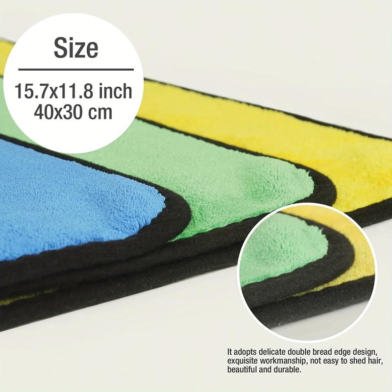 3pcs Microfiber Towels Dual Sided Car Washing Towels 40x29cm
