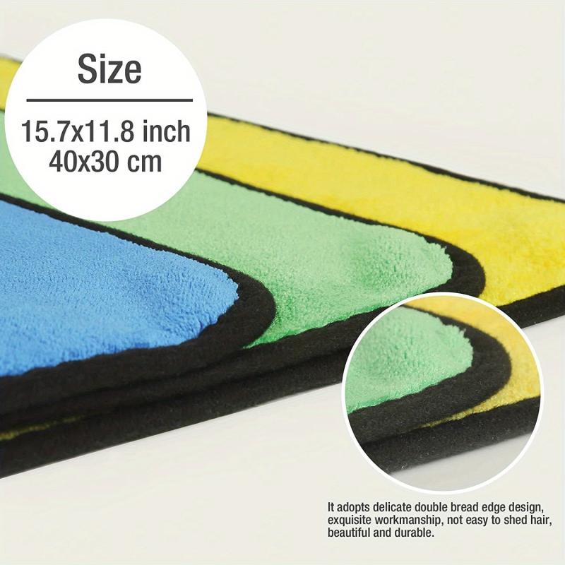 3pcs Microfiber Towels Dual Sided Car Washing Towels 40x29cm