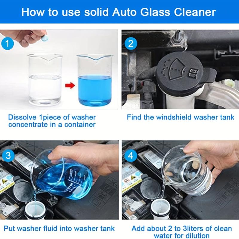 50pcs Windshield Cleaner Tablets - Instantly Clean Car & Kitchen Glass