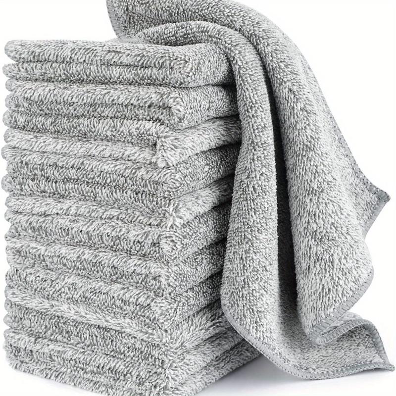 Absorbent Cleaning Cloth Fast Drying Tea Towels Bamboo Charcoal Fiber