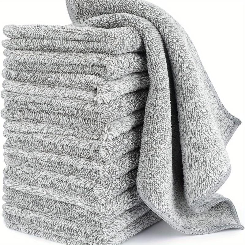 Absorbent Cleaning Cloth Fast Drying Tea Towels Bamboo Charcoal Fiber