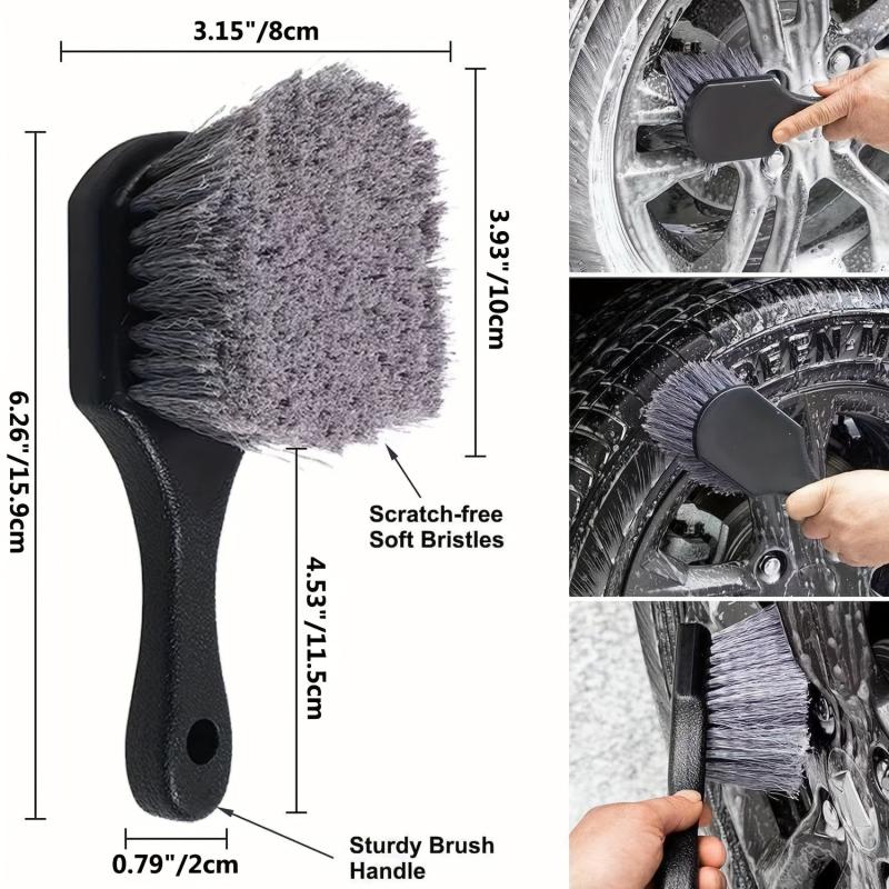 Car Wash Brush for Wheels & Tires - Soft Bristle