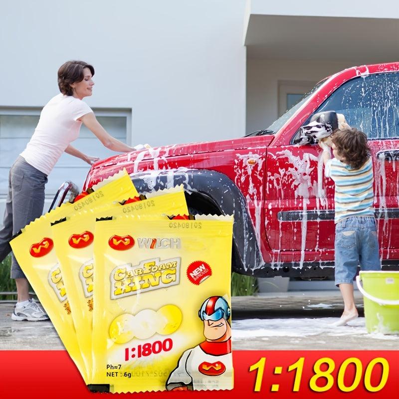 10PCS Car Wash Powder Cleaning Shampoo Streak Shine Multifunctional Tools