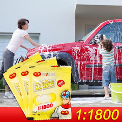 10PCS Car Wash Powder Cleaning Shampoo Streak Shine Multifunctional Tools