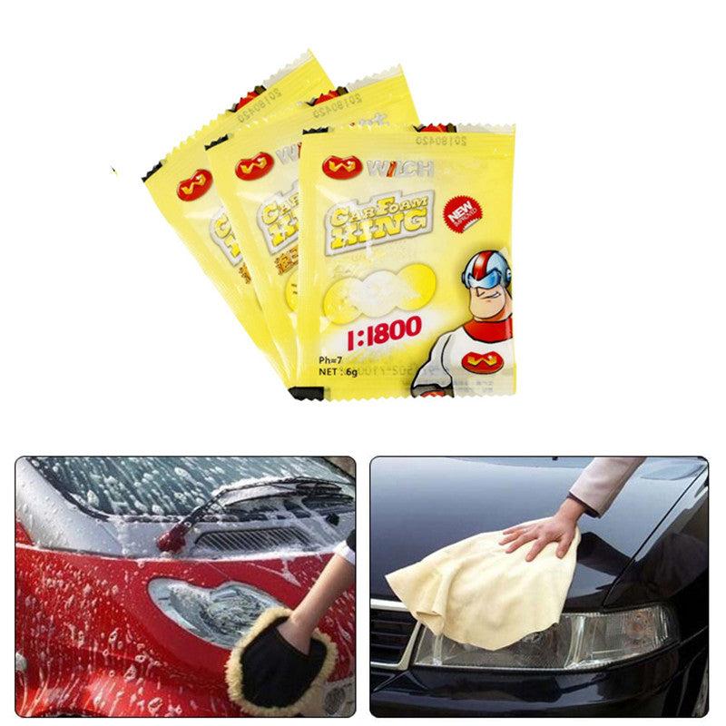 10PCS Car Wash Powder Cleaning Shampoo Streak Shine Multifunctional Tools