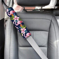Flamingo Printed Car Seat Belt Cover - Maximum Comfort